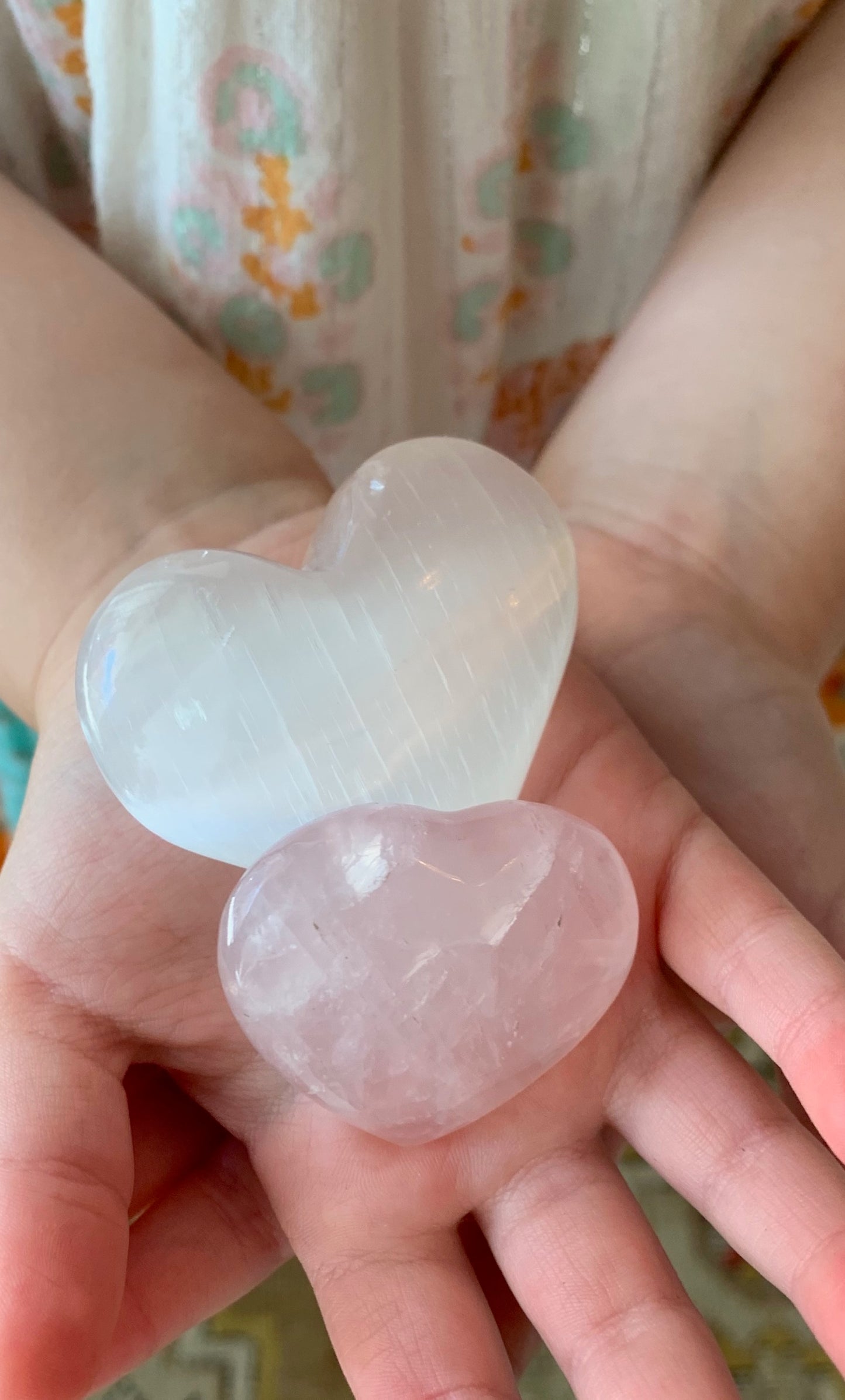 rose quartz loving heart