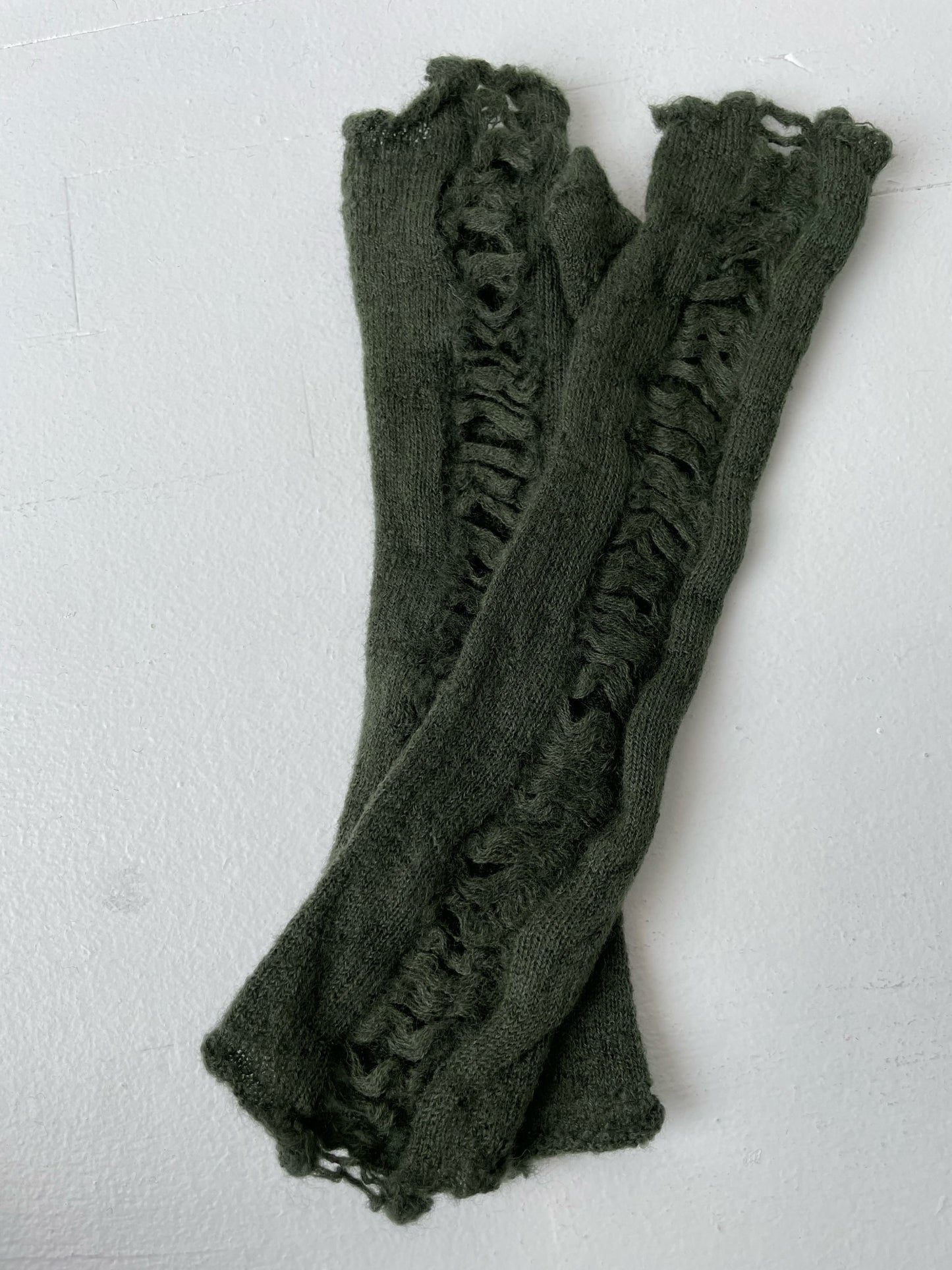 GREEN wool gloves
