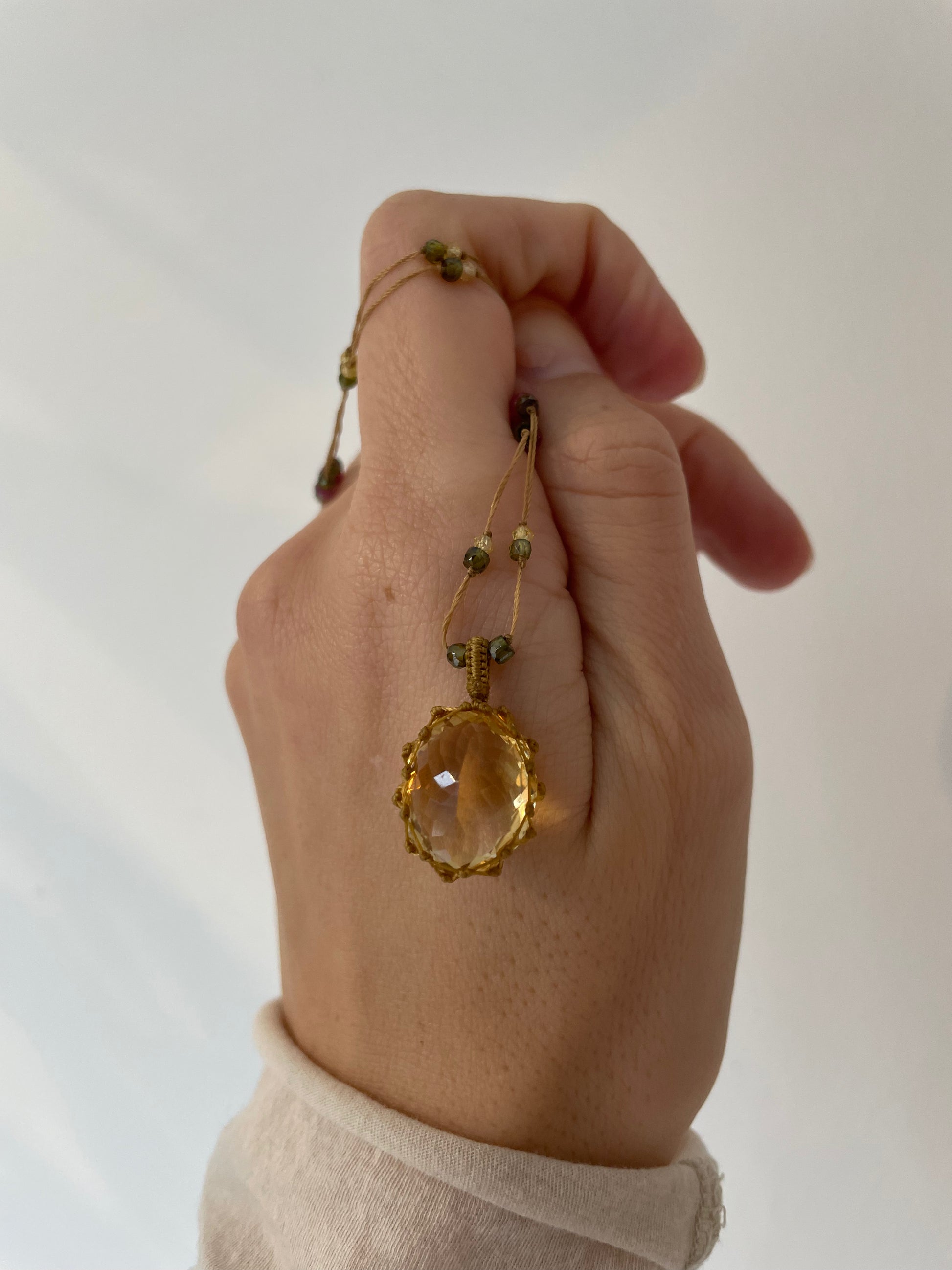 a citrine pendant necklace by sharing
