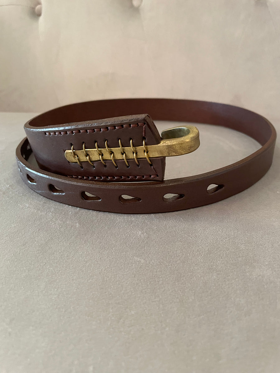 johnny farah multihole hook leather belt – havens-chs