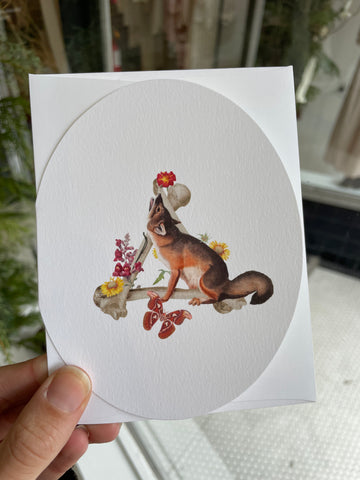 fire fox greeting card