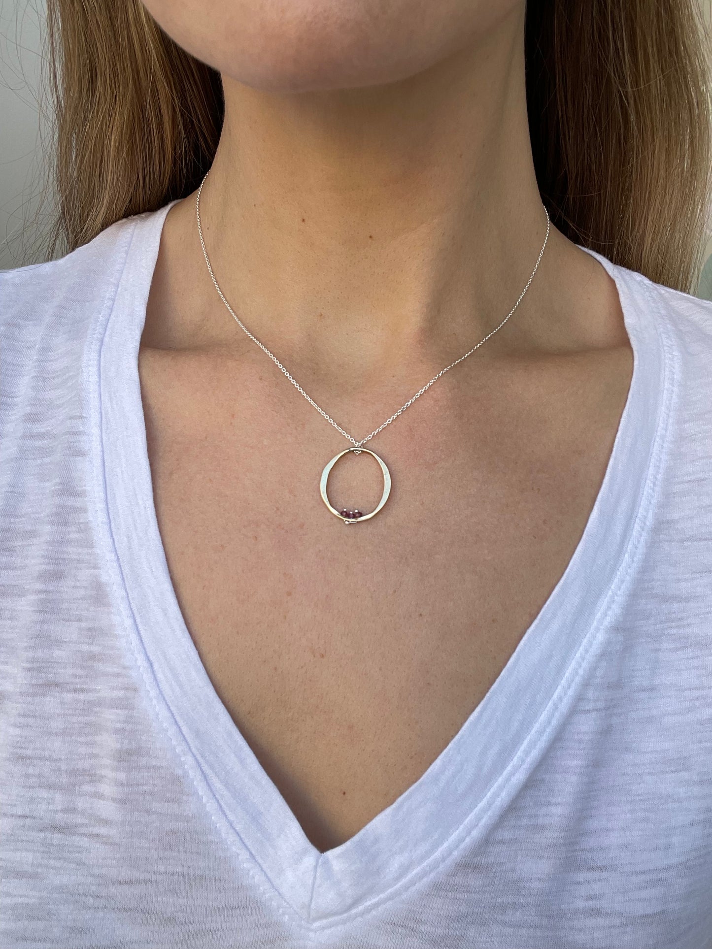 large ruby oval necklace