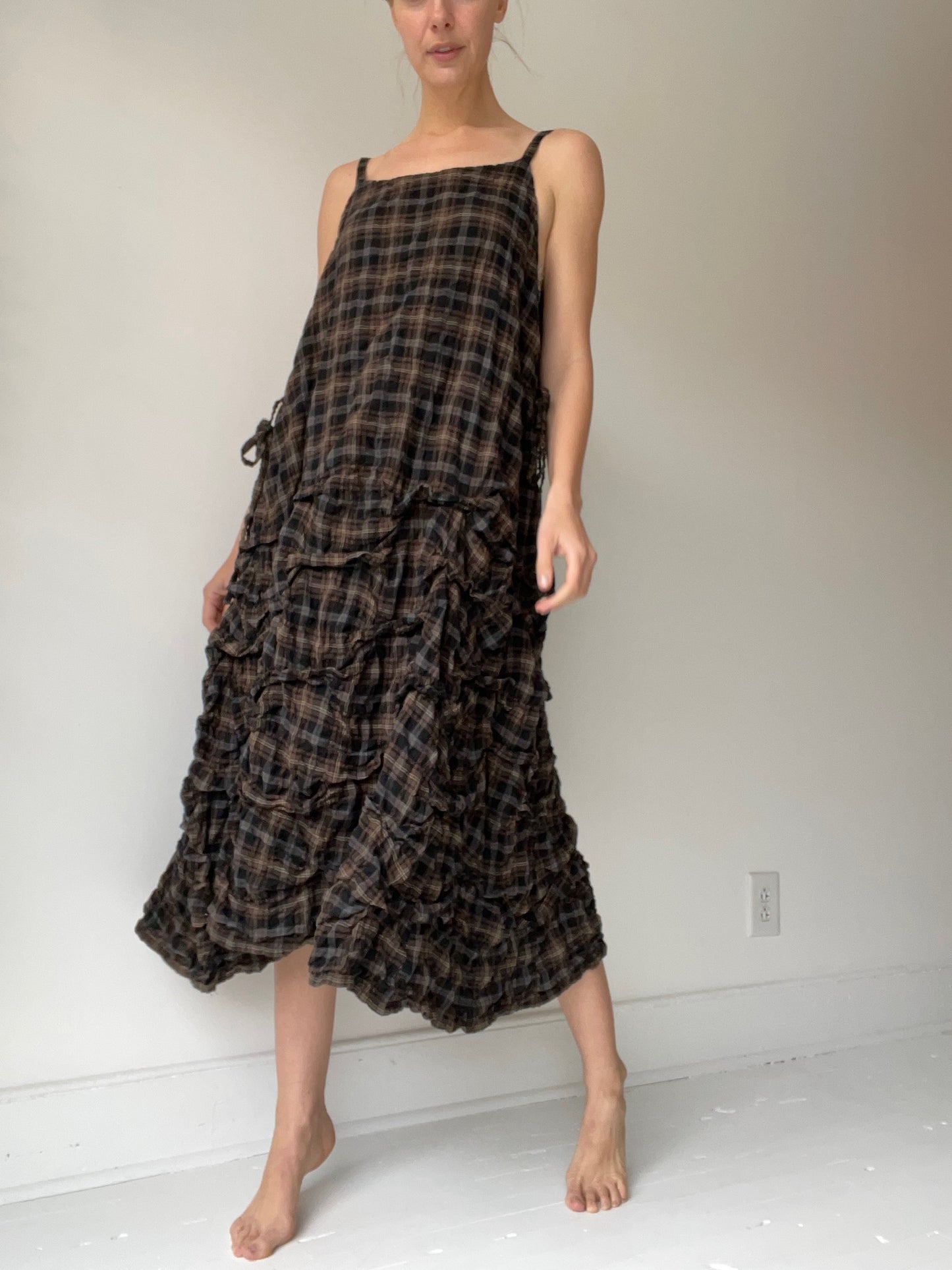 a long tunnel slip by krista larson plaid cotton