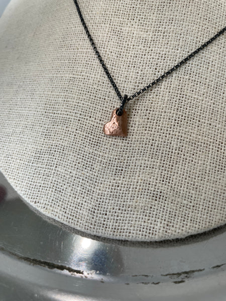 pink gold full heart necklace