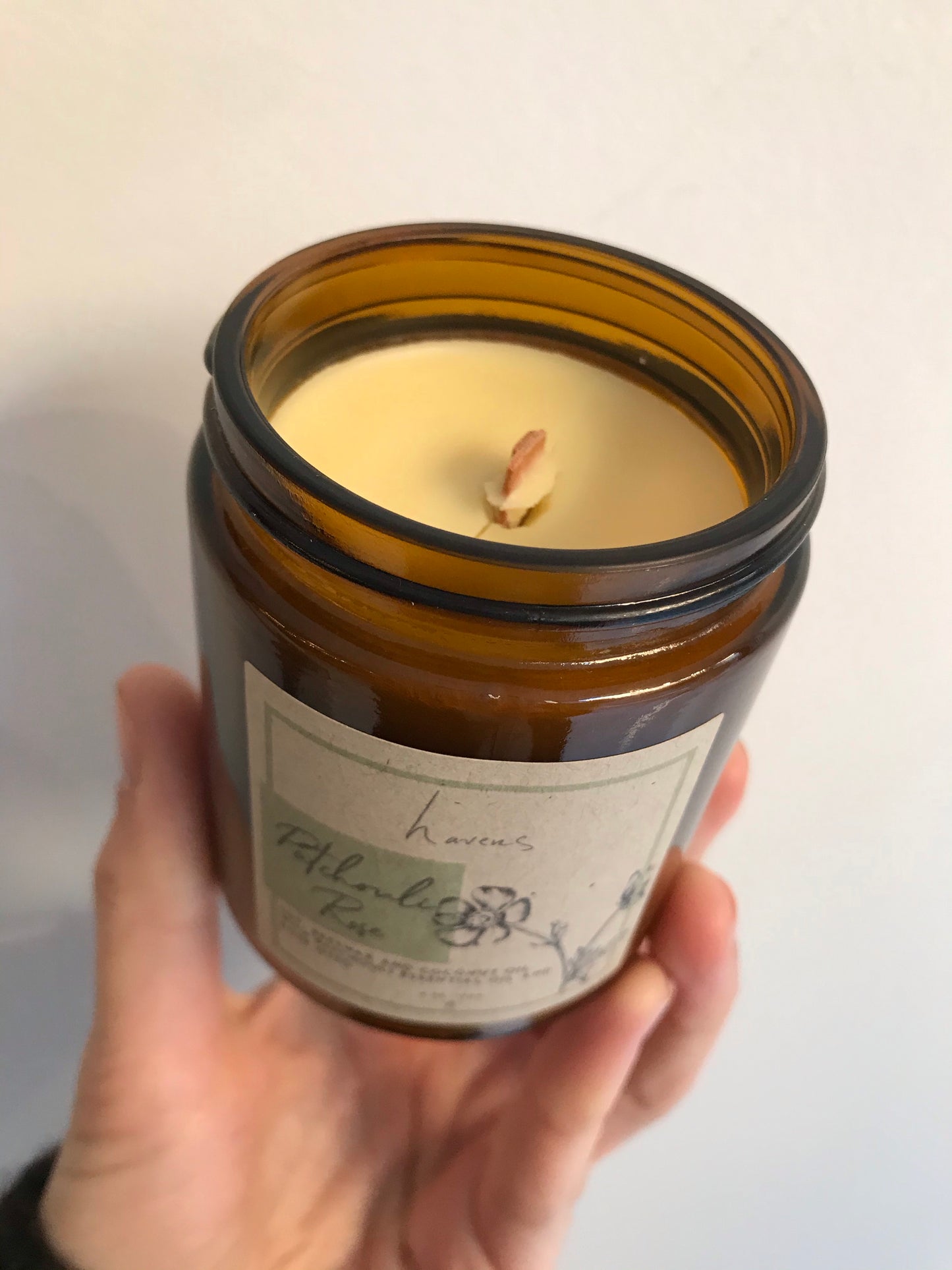 patchouli + rose candle