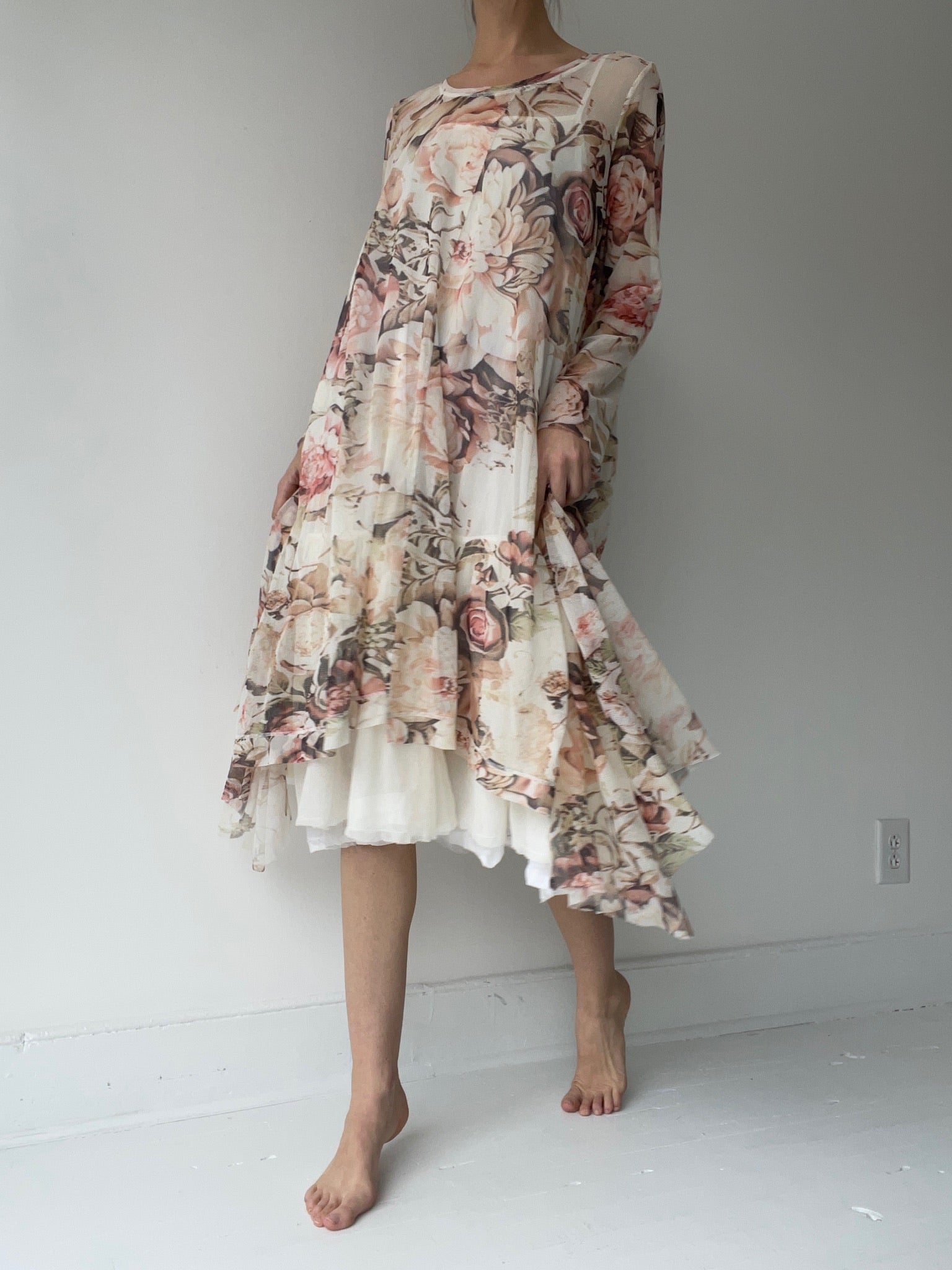 a long ballet dress by krista larson printed cotton tulle white