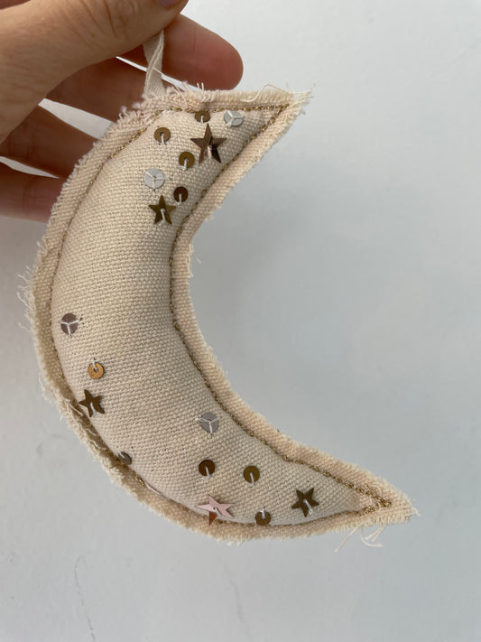 skippy cotton confetti moon lavender ornament