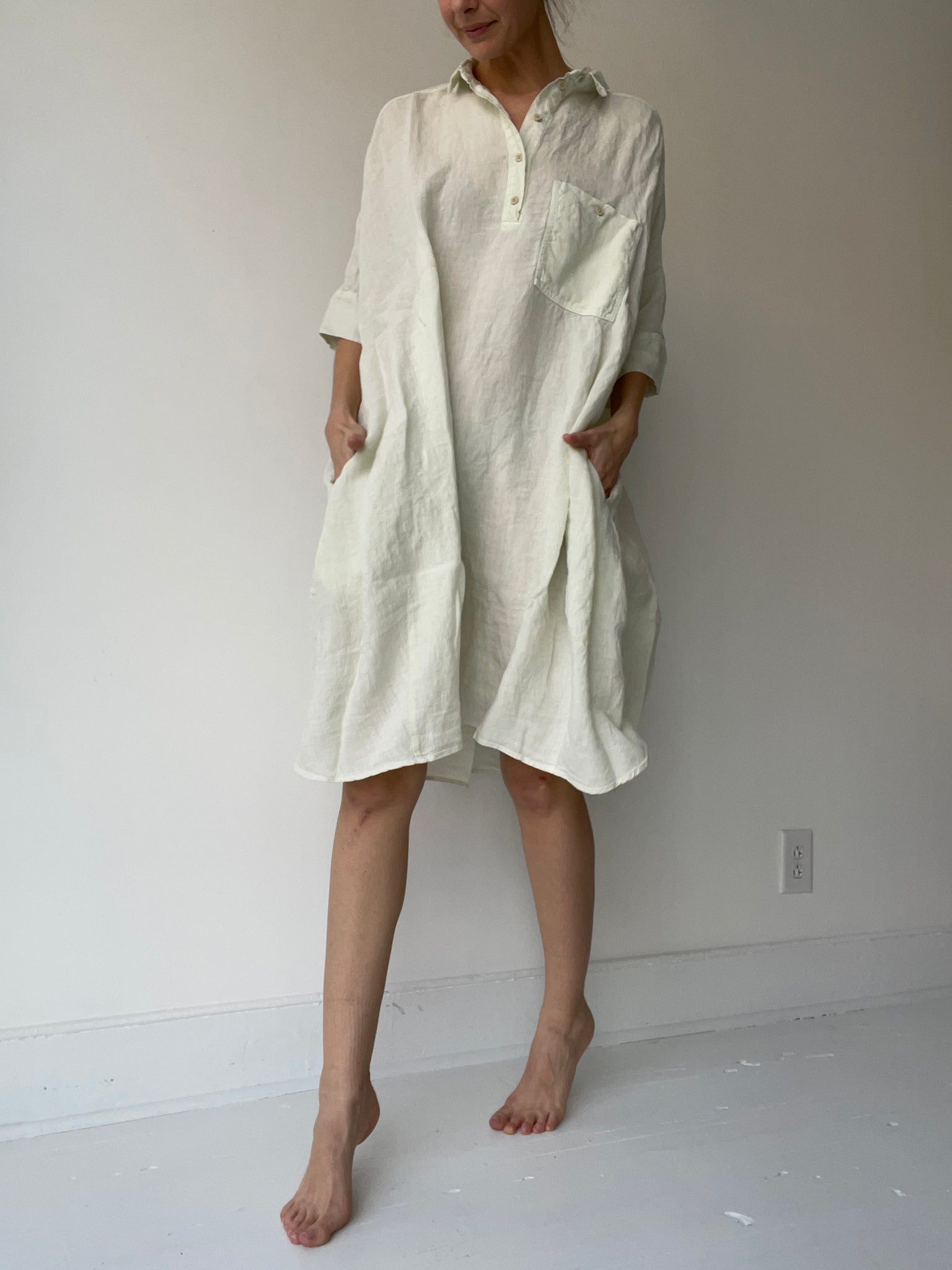 linen pearl dress