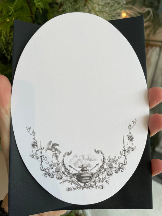 open sea mourning oval greeting card