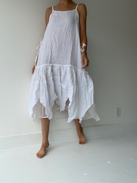 krista larson white long vintage slip