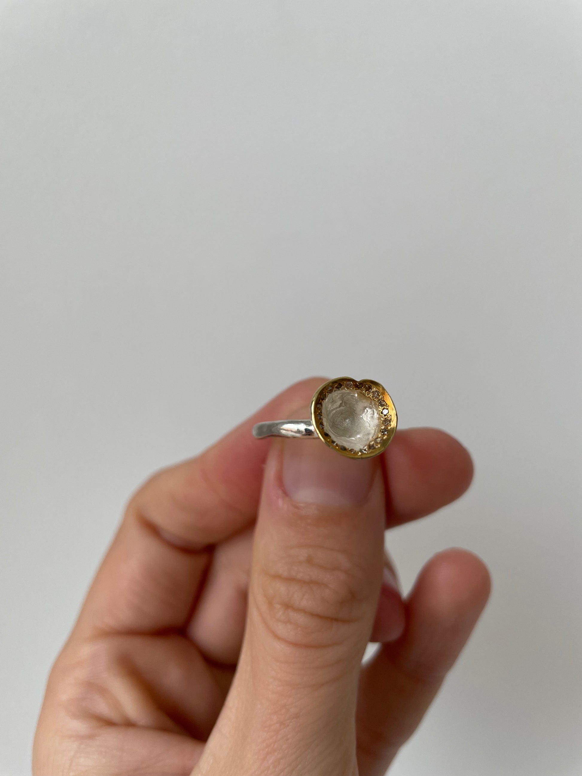 a noufa flower ring by rosa maria sterling silver
