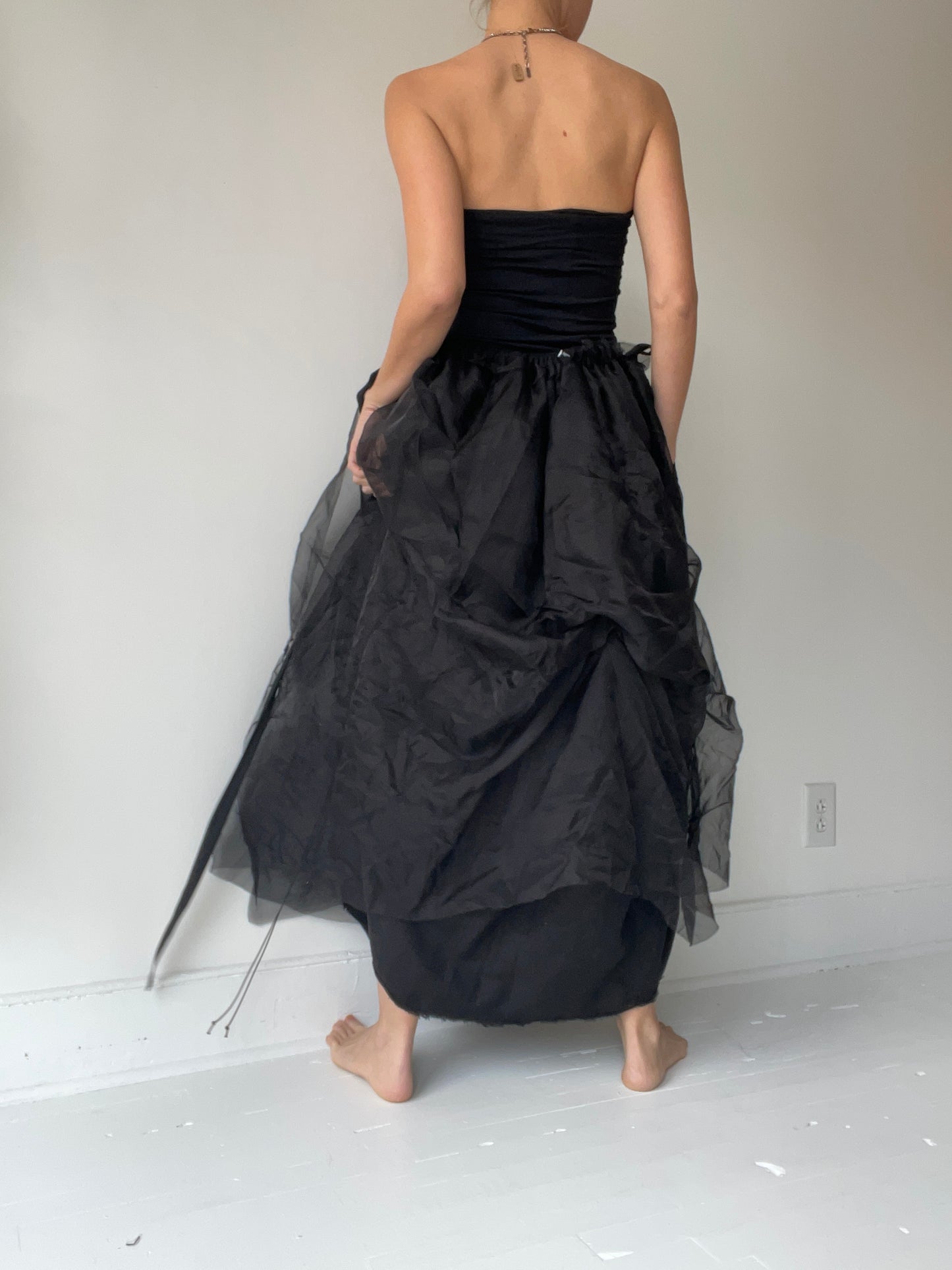 organza drawstring skirt