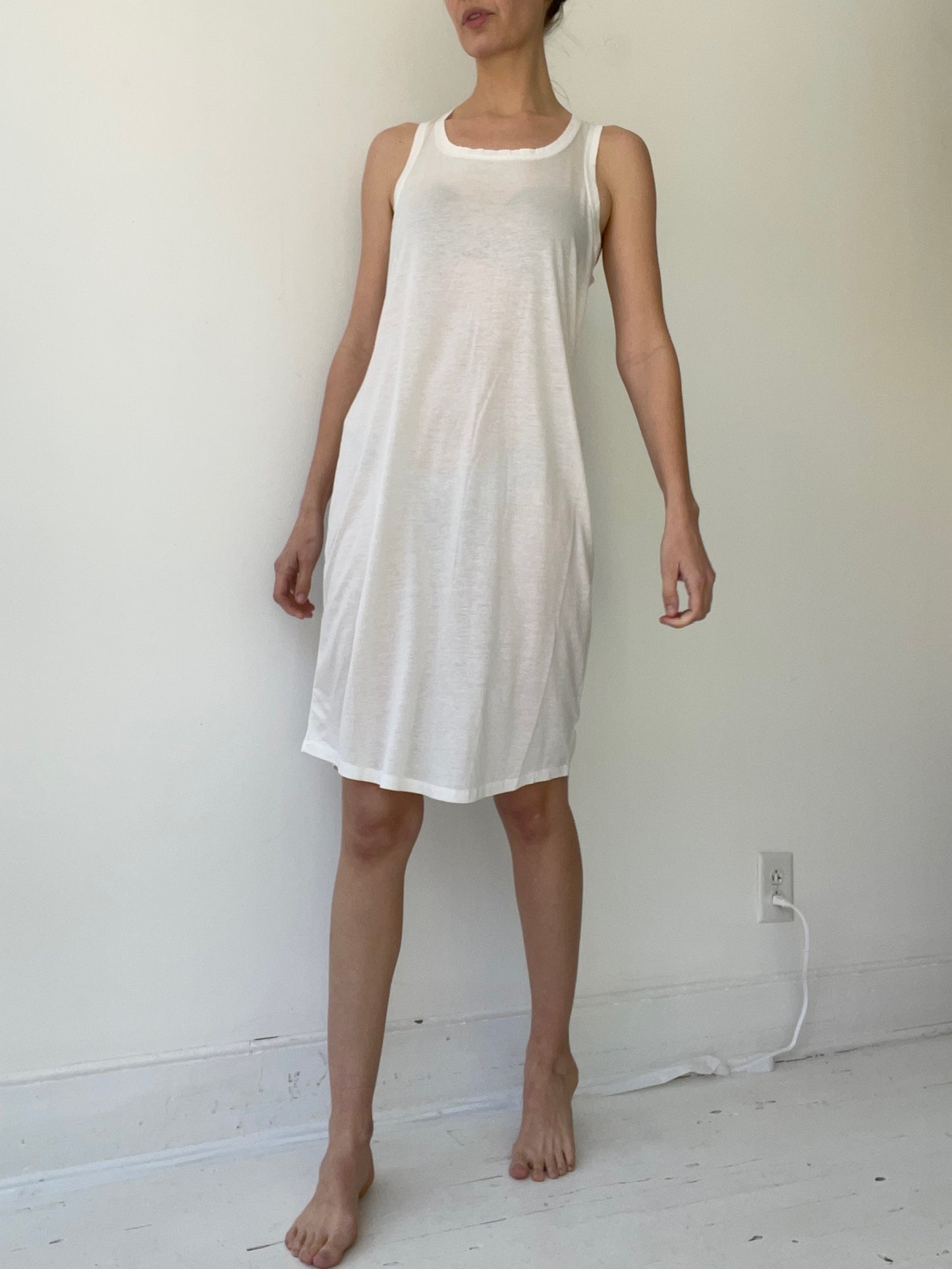 a rundholz black label short racer slip in 67% lyocel/33% cotton off white