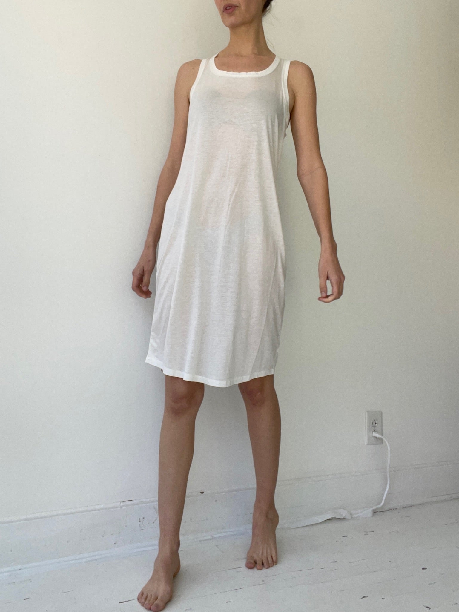 a rundholz black label short racer slip in 67% lyocel/33% cotton off white