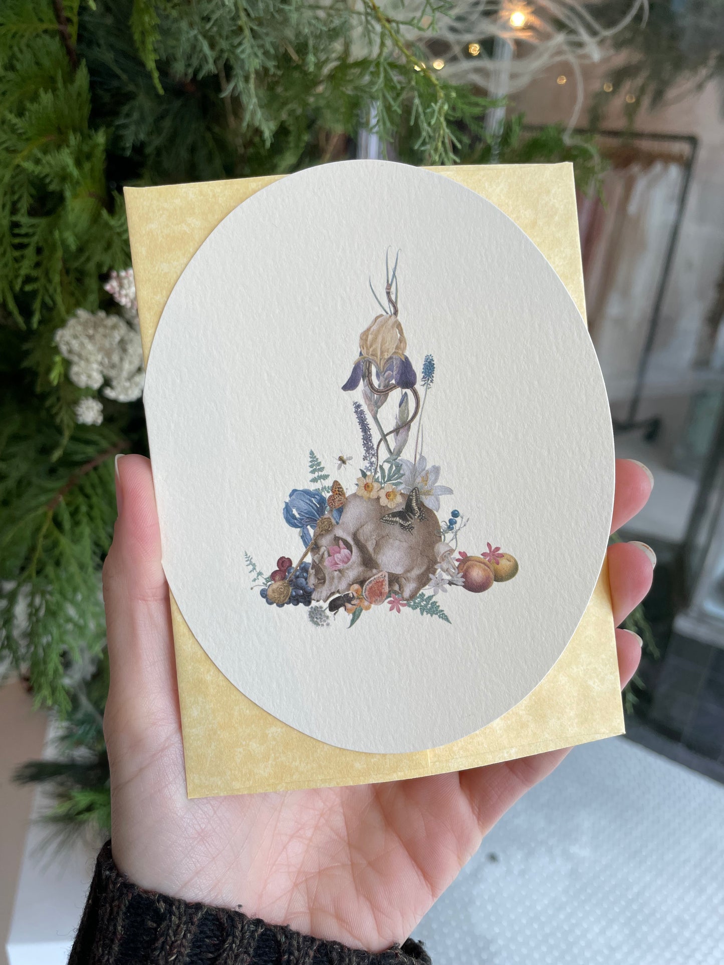 skull vanitas greeting card