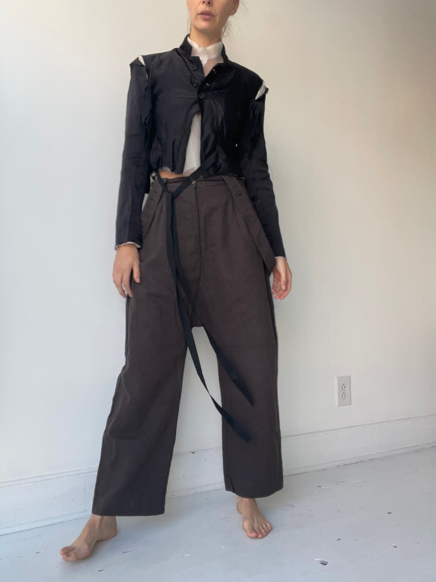 ash holden distressed silk jacket