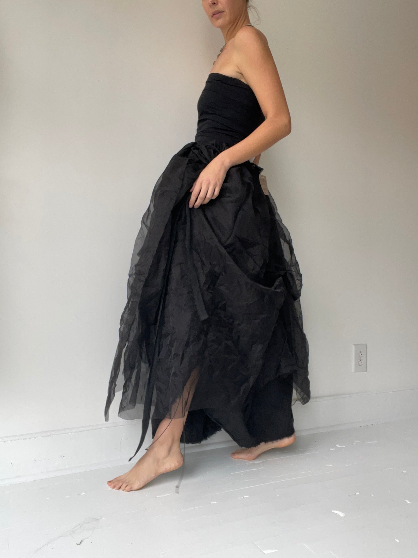 organza drawstring skirt