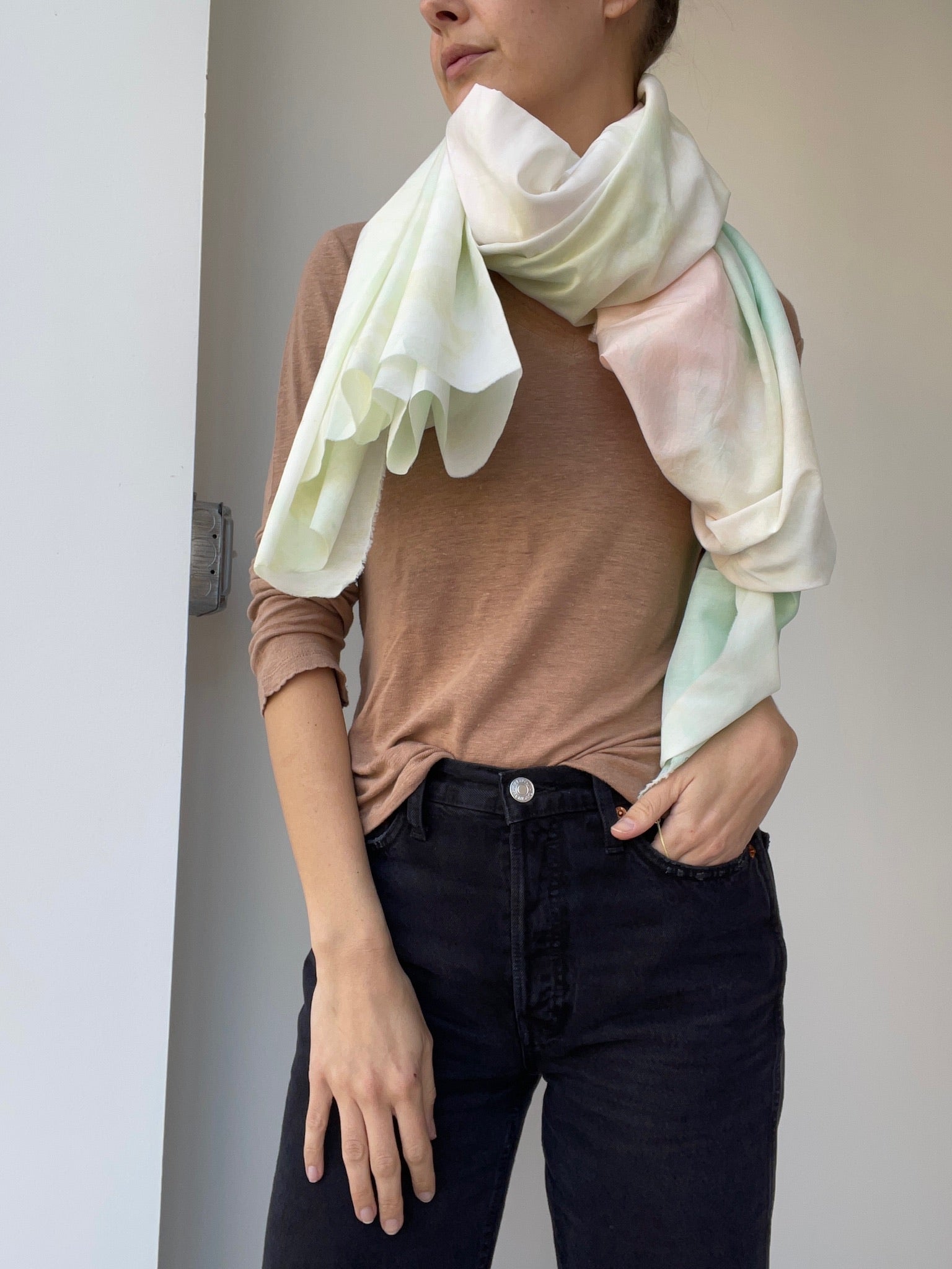 a sherbet stole scarf by maison enku 70