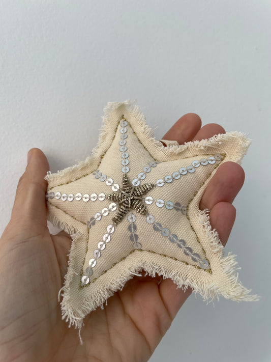 skippy cotton bullion star lavender ornament