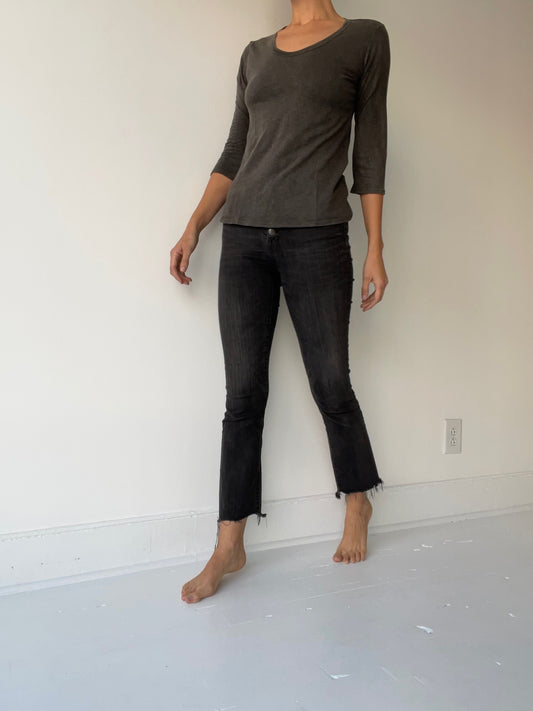 3/4 sleeve tee charcoal