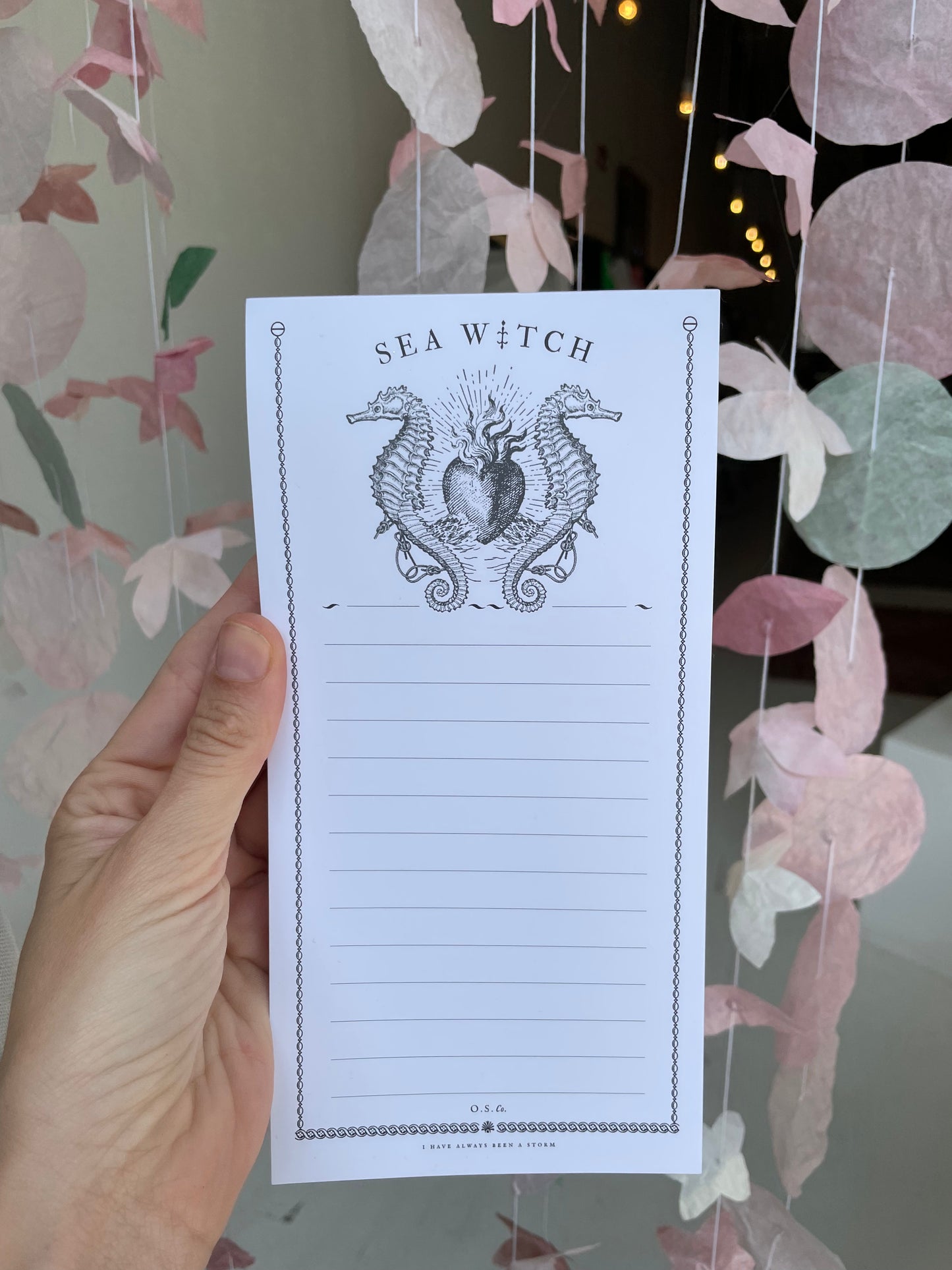 an open sea sea witch notepad