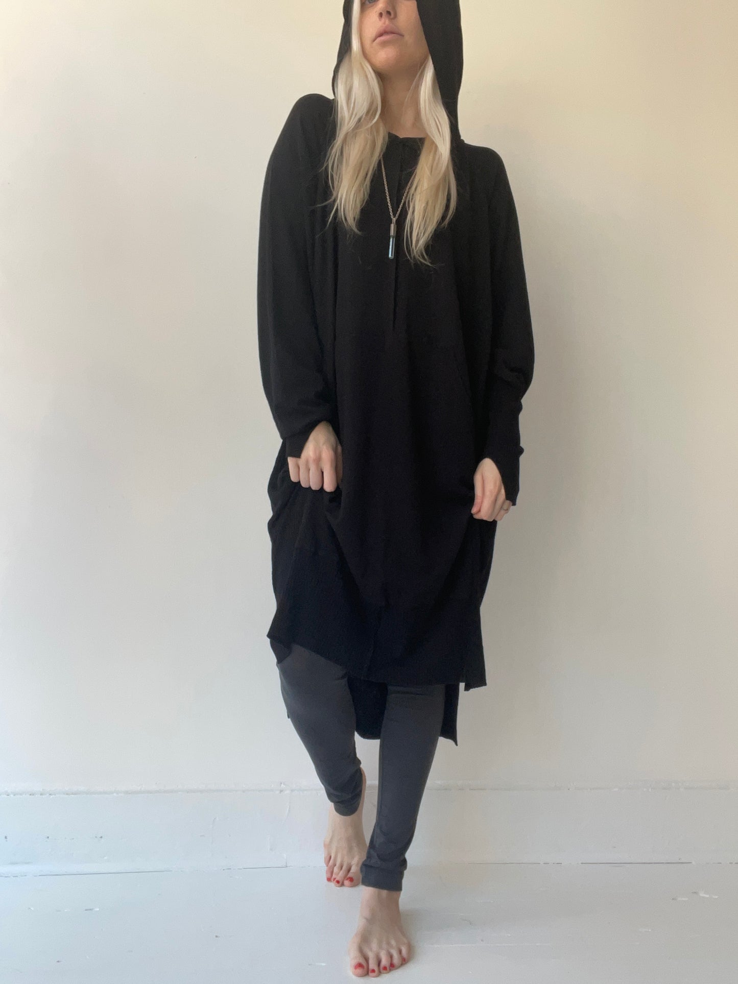 summer knit oversized hoodie