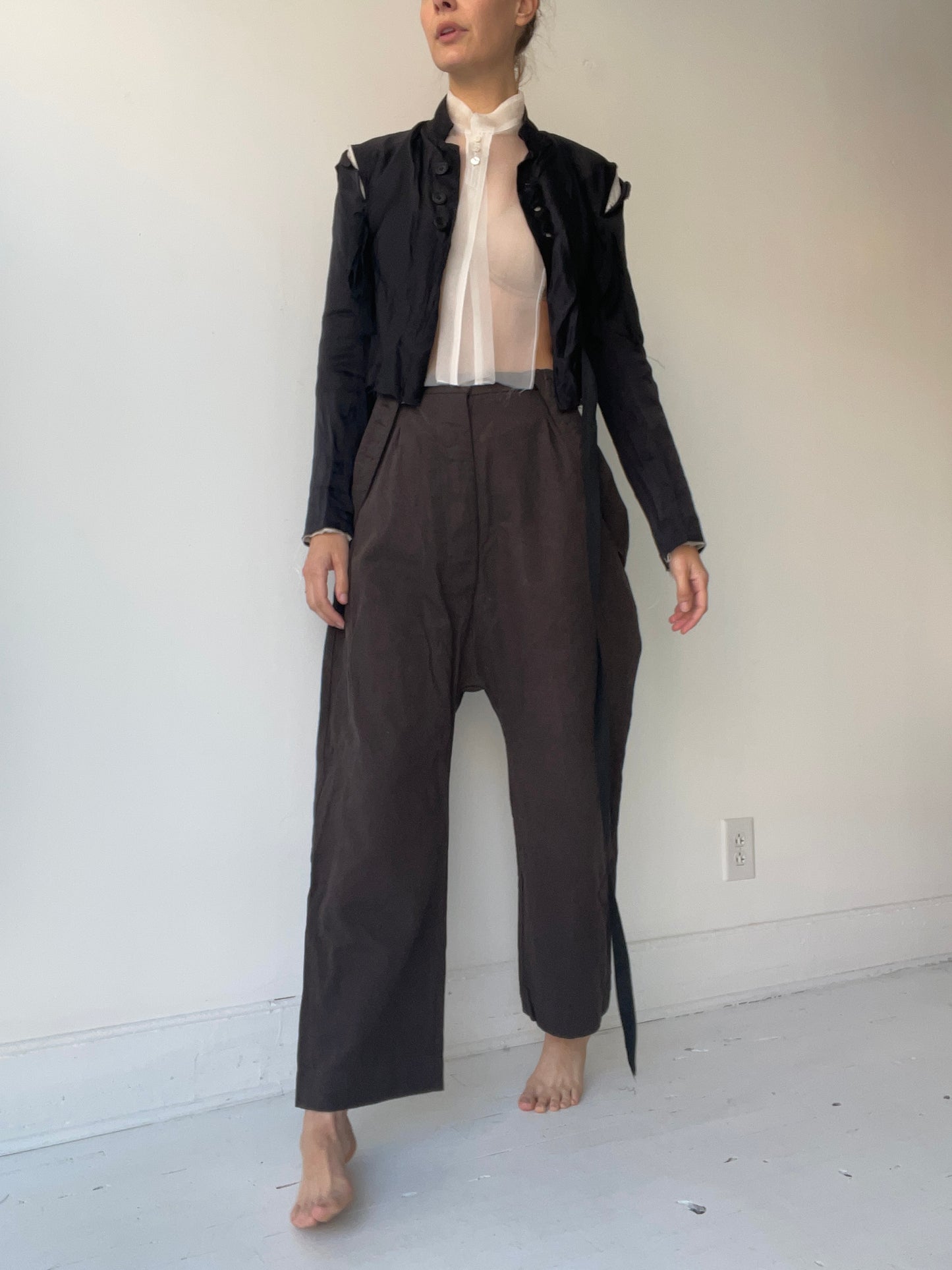 ash holden distressed silk jacket