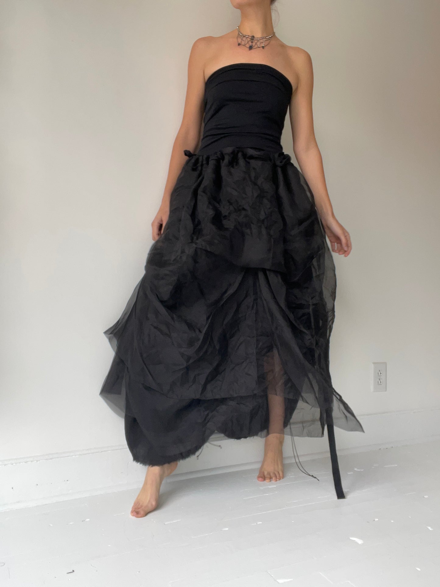 organza drawstring skirt