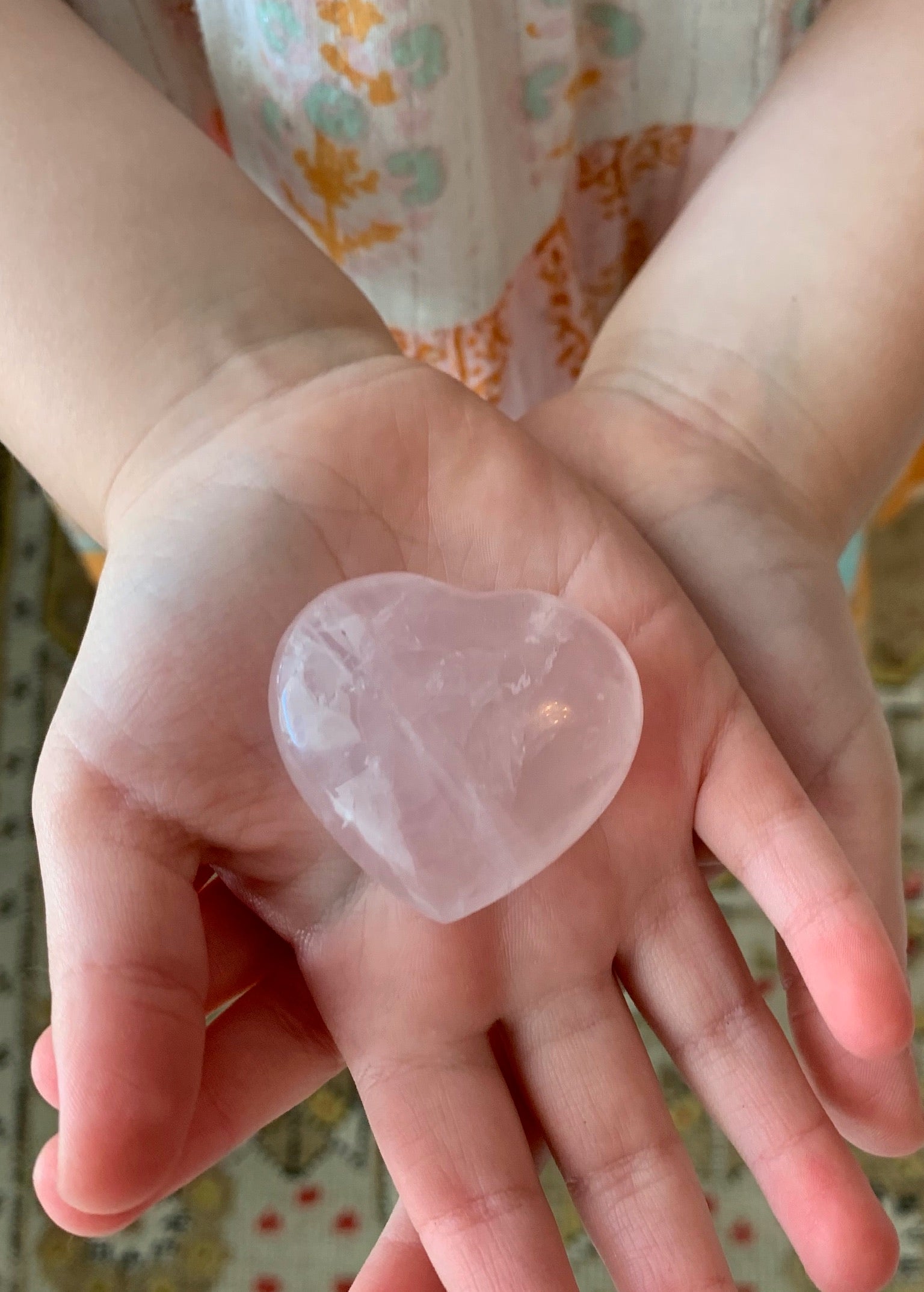 a rose quartz loving heart