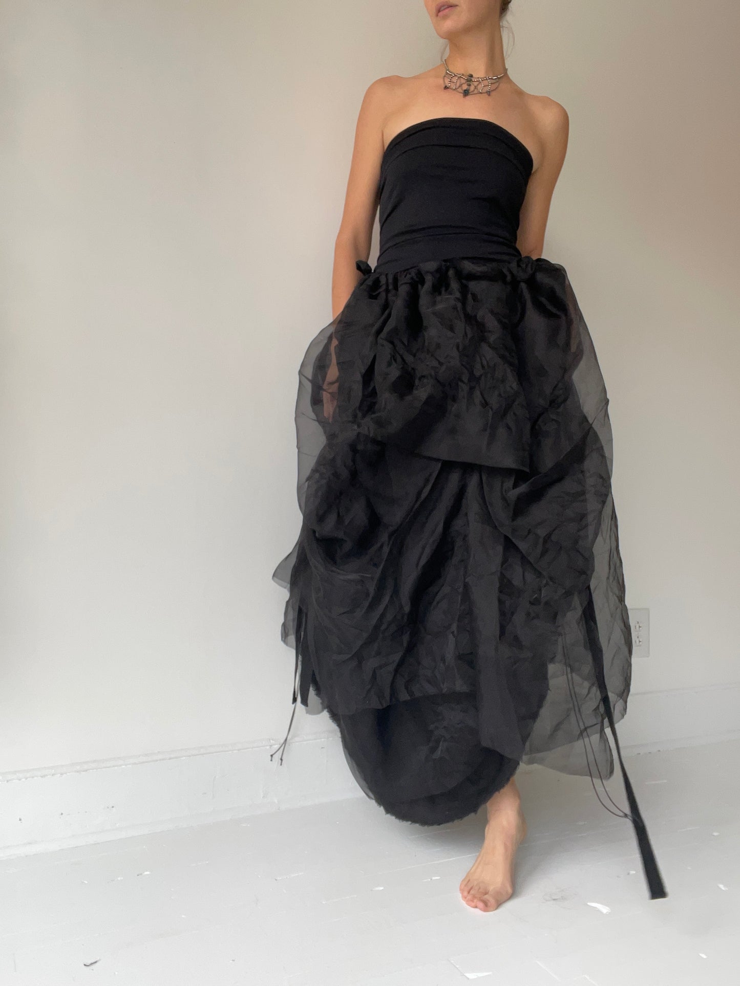 organza drawstring skirt