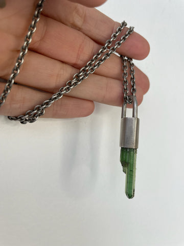 parts of 4 green tourmaline talisman necklace