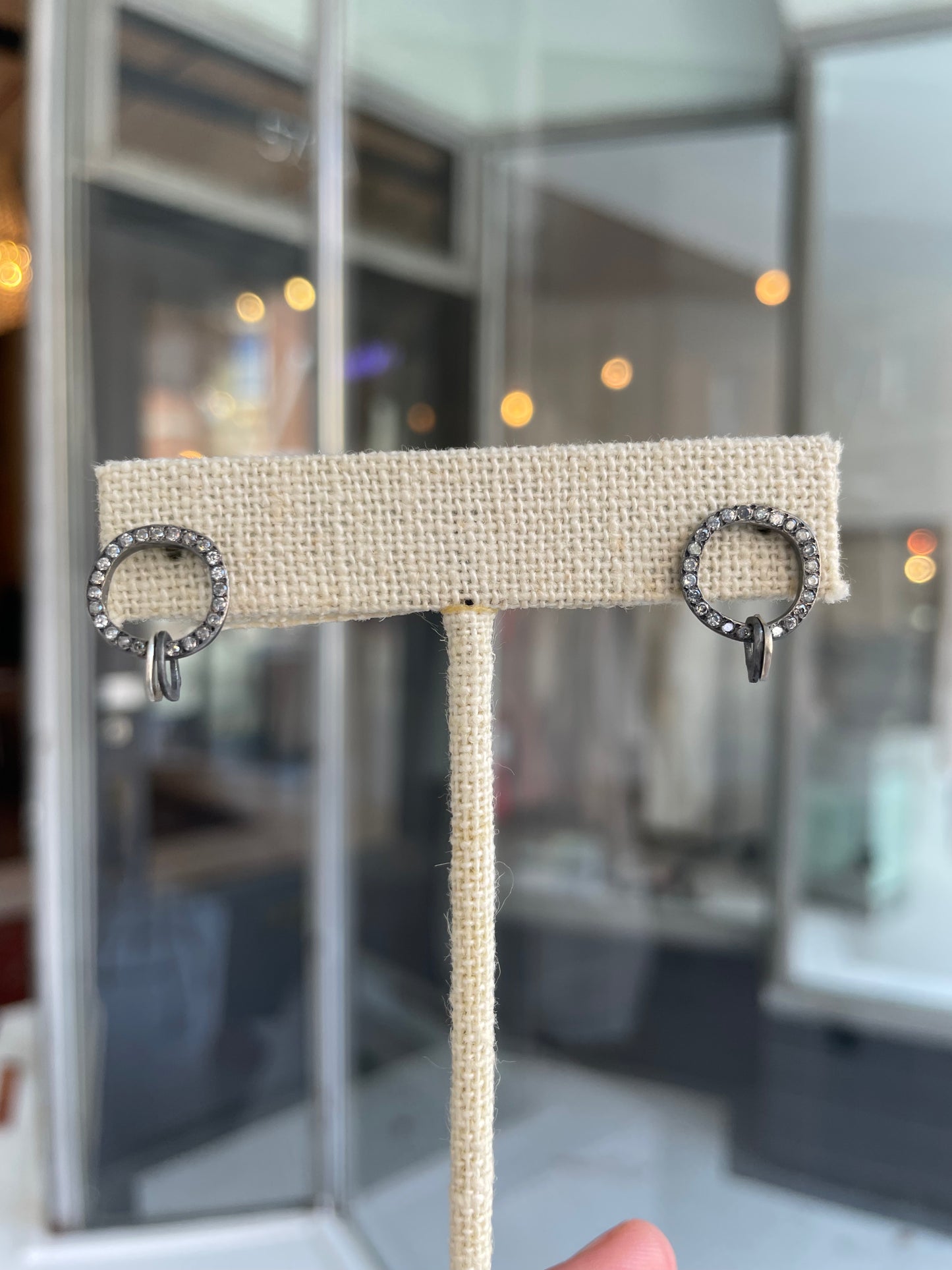 an unity diamond earrings by rosa maria sterling silver