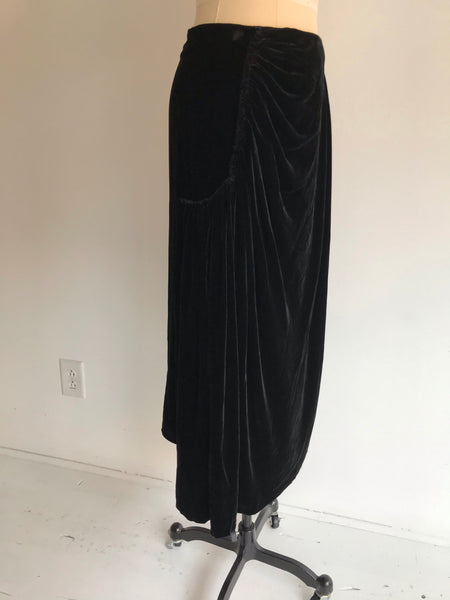 replika gathered velvet skirt
