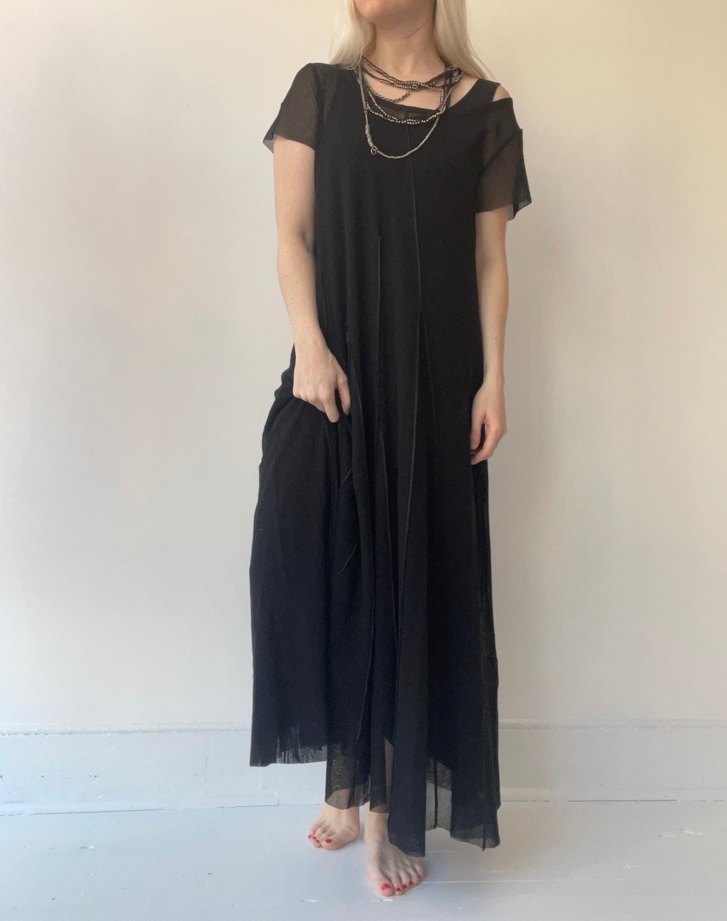 a layered dart t dress by pal offner cotton