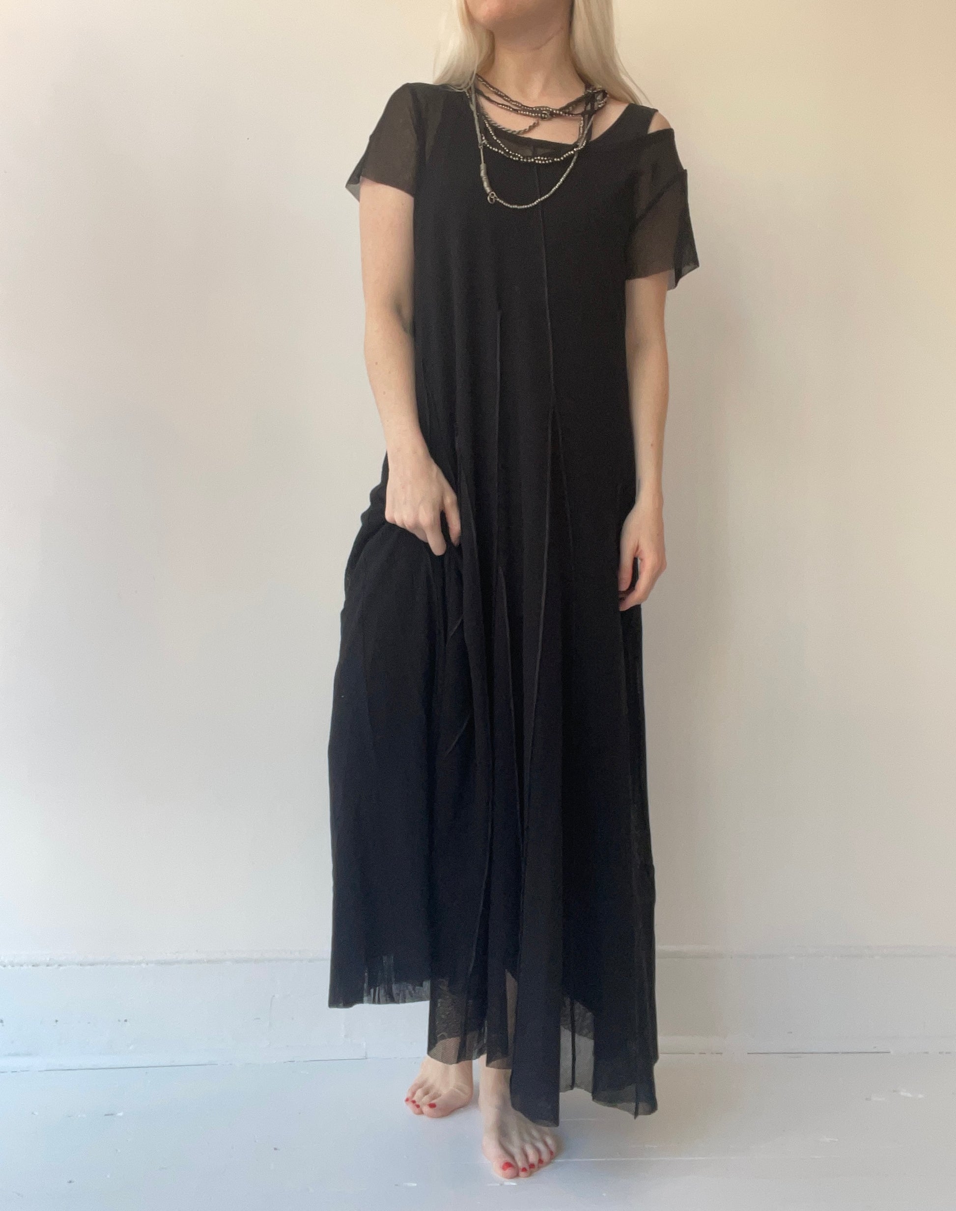 a layered dart t dress by pal offner cotton