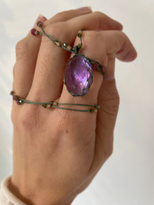 purple amethyst long pendant